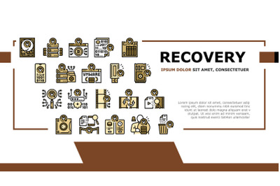 Data Recovery Computer Processing Landing Header Vector