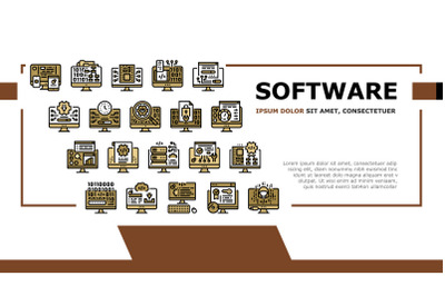 Software Program Development Landing Header Vector