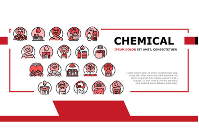 Chemical Industry Production Landing Header Vector