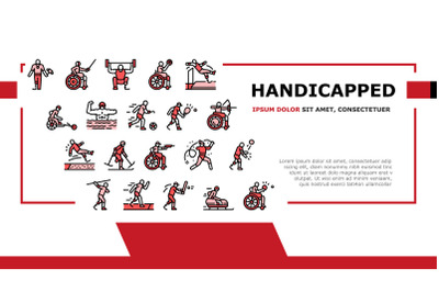 Handicapped Athlete Sport Game Landing Header Vector