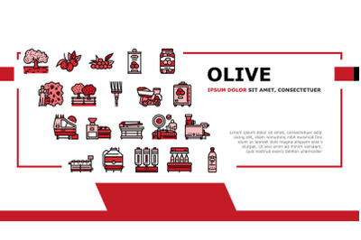 Olive Production And Harvesting Landing Header Vector