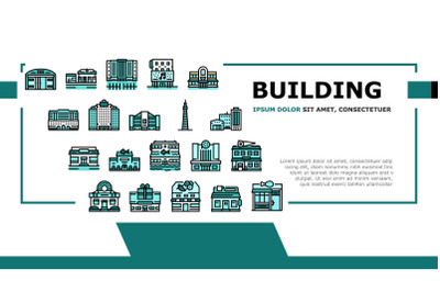 Building Restaurant And Store Landing Header Vector