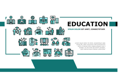 Higher Education And Graduation Landing Header Vector