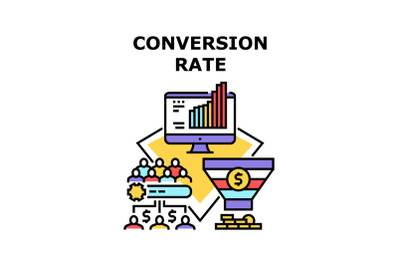 Conversion rate icon vector illustration