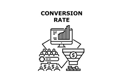 Conversion rate icon vector illustration