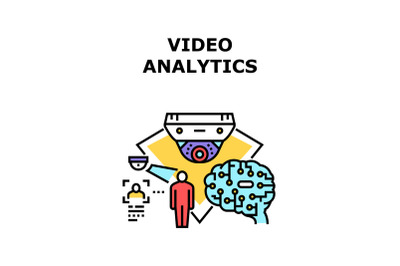 Video analytics icon vector illustration