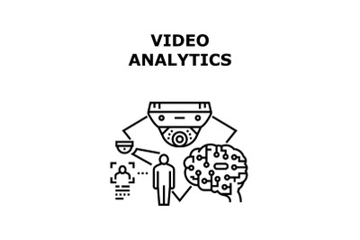 Video analytics icon vector illustration