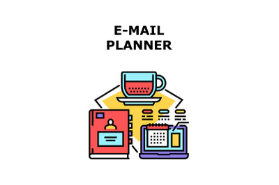 E-mail planner icon vector illustration