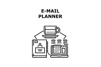 E-mail planner icon vector illustration