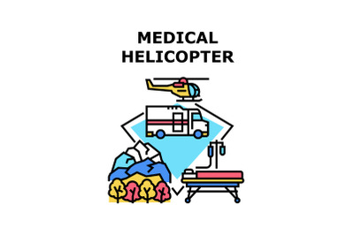 Medical helicopter icon vector illustration