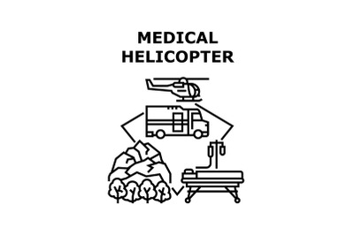 Medical helicopter icon vector illustration