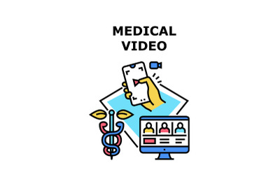 Medical video icon vector illustration