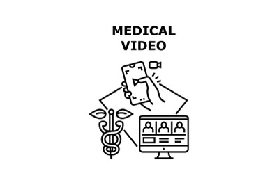 Medical video icon vector illustration