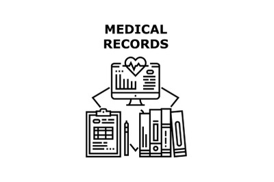 Medical records icon vector illustration