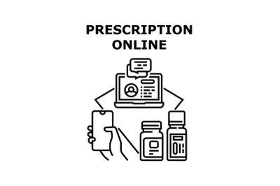 Prescription online icon vector illustration