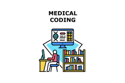 Medical coding icon vector illustration