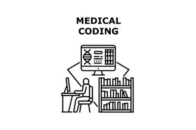 Medical coding icon vector illustration