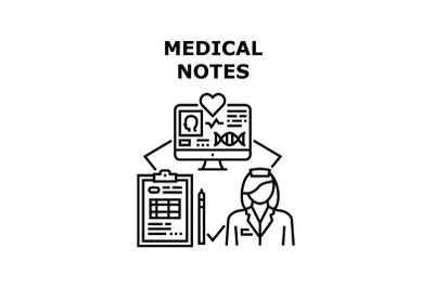 Medical notes icon vector illustration