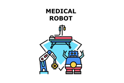 Medical Robot Vector Concept Color Illustration