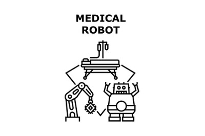 Medical Robot Vector Concept Black Illustration