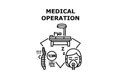 Medical Operation Treat Concept Black Illustration