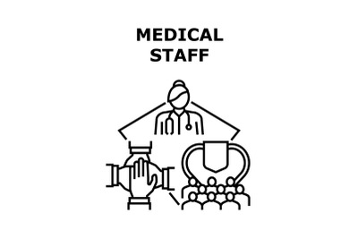 Medical Staff Vector Concept Black Illustration