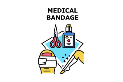 Medical Bandage Vector Concept Color Illustration