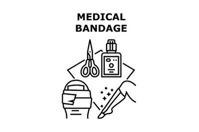 Medical Bandage Vector Concept Black Illustration