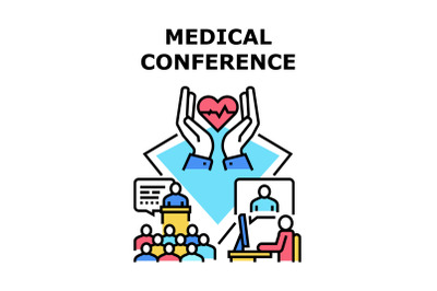 Medical Conference Concept Color Illustration