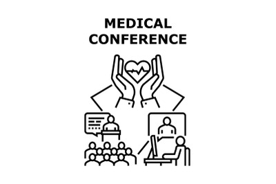 Medical Conference Concept Black Illustration