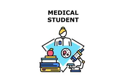 Medical Student Vector Concept Color Illustration