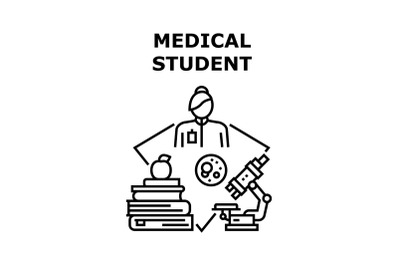 Medical Student Vector Concept Black Illustration