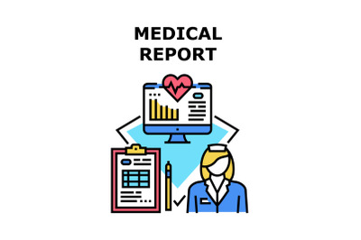 Medical Report Vector Concept Color Illustration