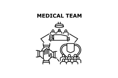 Medical Team Vector Concept Black Illustration