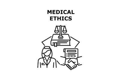 Medical Ethics Vector Concept Black Illustration