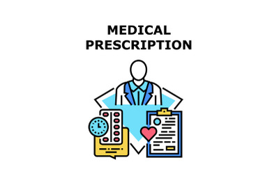 Medical Prescription Concept Color Illustration