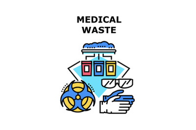 Medical Waste Vector Concept Color Illustration