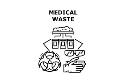 Medical Waste Vector Concept Black Illustration