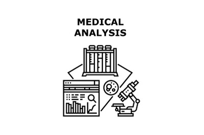 Medical Analysis Vector Concept Black Illustration