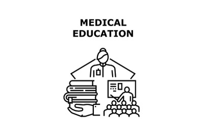 Medicine Education Concept Black Illustration