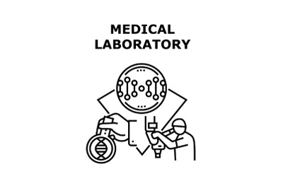 Medical Laboratory Concept Black Illustration