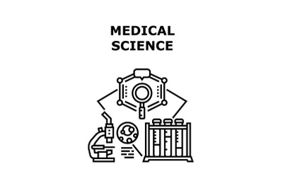 Medical Science Vector Concept Black Illustration