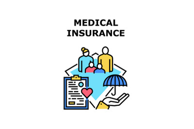 Medical Insurance Care Concept Color Illustration