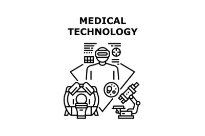 Medical Technology Concept Black Illustration