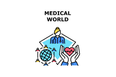 Medical World Vector Concept Color Illustration