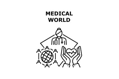 Medical World Vector Concept Black Illustration