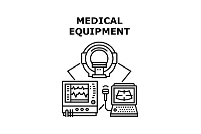 Medicine Equipment Concept Black Illustration