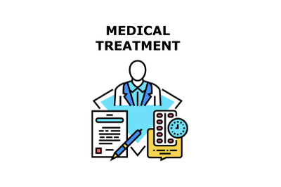 Medical Treatment Sick Concept Color Illustration