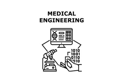 Medical Engineering Concept Black Illustration