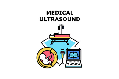 Medical Ultrasound Concept Color Illustration